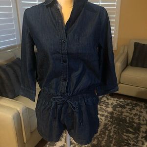 Denim Shorts Romper